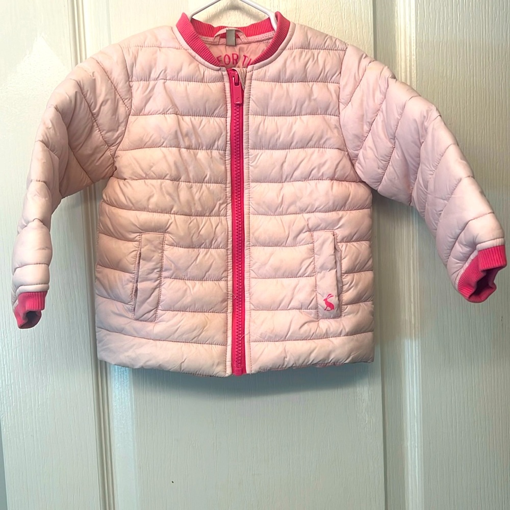 Joules Pink Quilted Kids Jacket